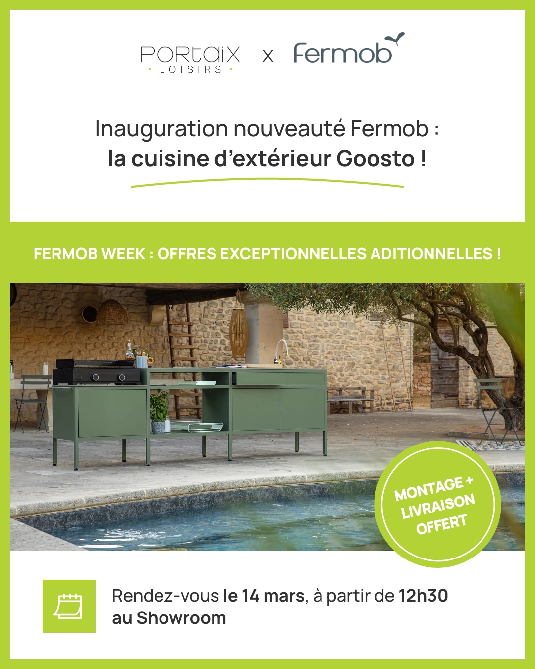 Inauguration de la nouvelle cuisine extérieure Fermob chez Portaix Pergolas